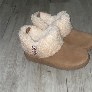 Ugg Cozy Tan and Cream Shearling Boots